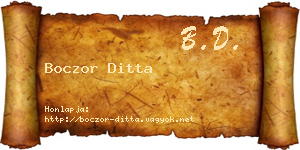 Boczor Ditta névjegykártya